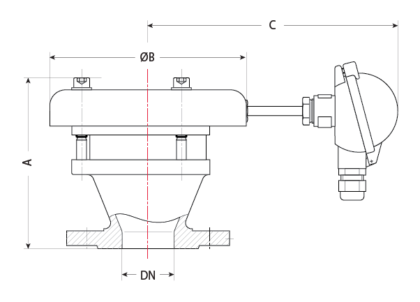 Model 934-BP-T Dimensions Illustration