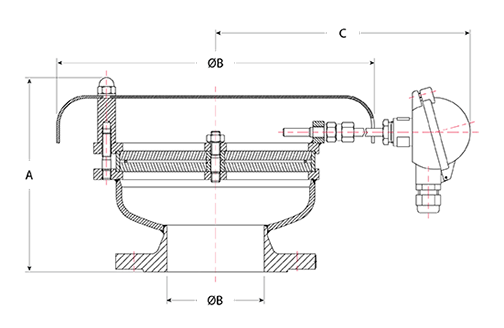 Model 934-B-T Dimensions Illustration
